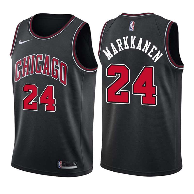 Chicago Bulls Black #24 MARKKANEN Basketball Jersey (Stitched)