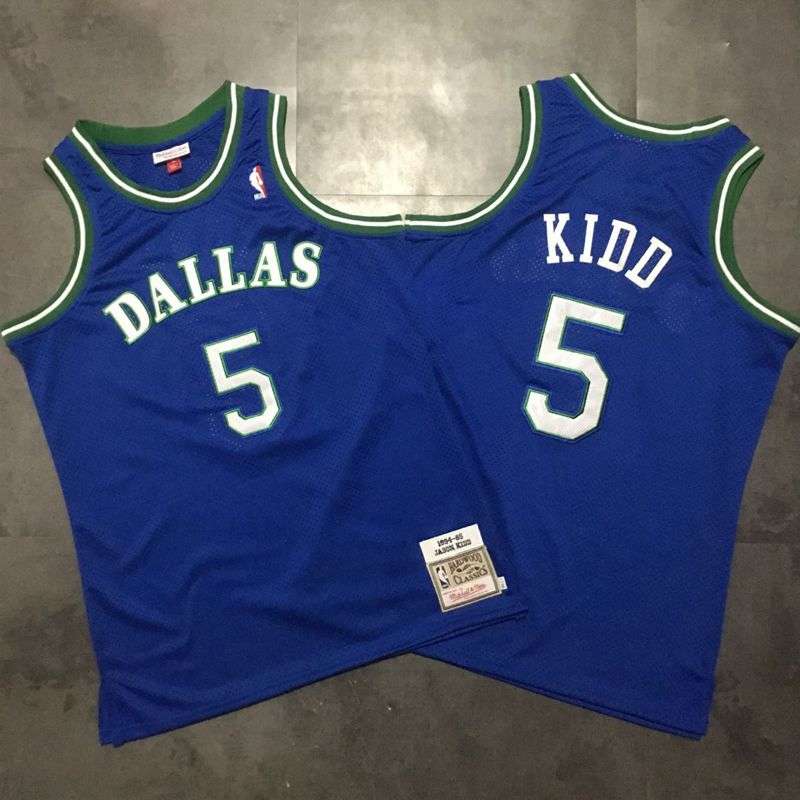 Dallas Mavericks 1994/95 Blue #5 KIDD Classics Basketball Jersey (Closely Stitched)