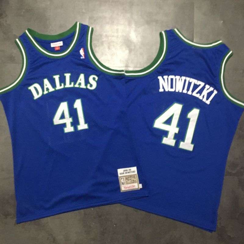 Dallas Mavericks 1998/99 Blue #41 NOWITZKI Classics Basketball Jersey (Closely Stitched)