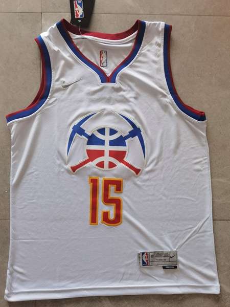Denver Nuggets 20/21 White #15 JOKIC Basketball Jersey 02 (Stitched)