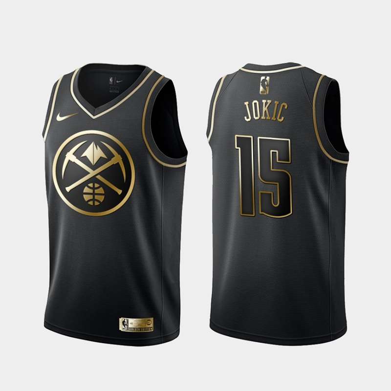 Denver Nuggets 2020 Black Gold #15 JOKIC Basketball Jersey (Stitched)