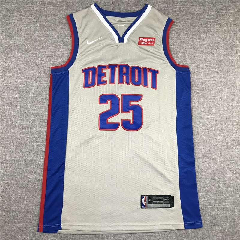 Detroit Pistons 20/21 Grey #25 ROSE Basketball Jersey (Stitched)