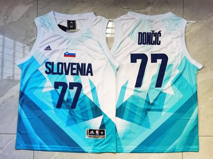 Slovenia White #77 DONCIC Basketball Jersey 02 (Stitched)