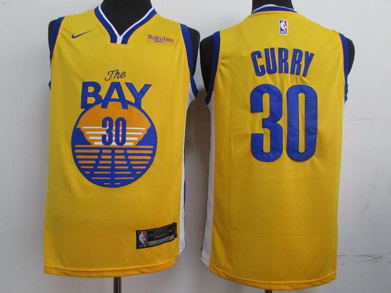 Golden State Warriors 2020 Yellow #30 CURRY Basketball Jersey (Stitched)