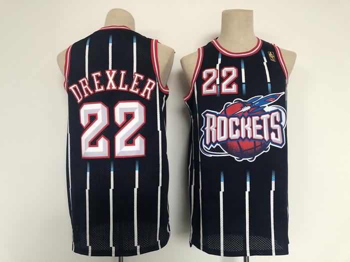 Houston Rockets Dark Blue #22 DREXLER Classics Basketball Jersey (Stitched)