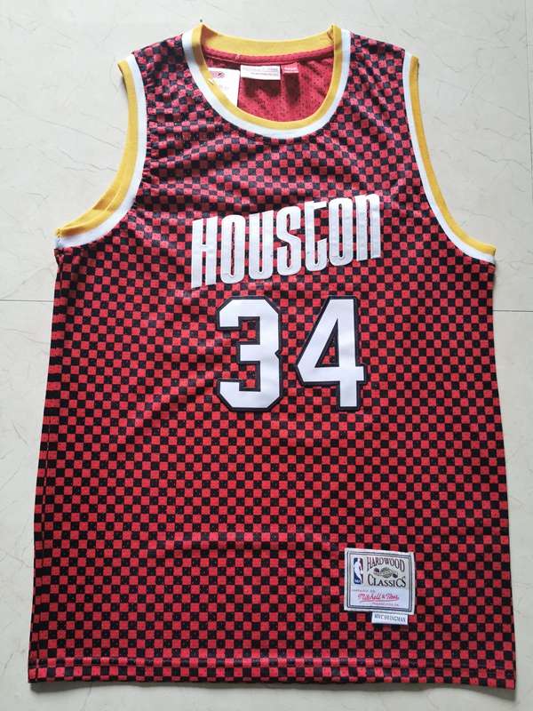 Houston Rockets Red #34 OLAJUWON Classics Basketball Jersey (Stitched)