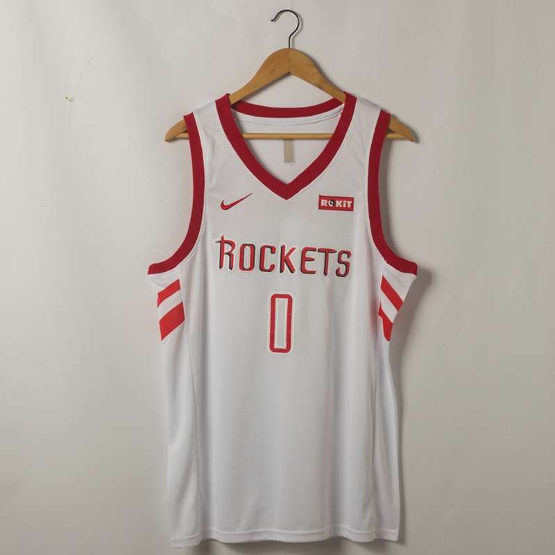 Houston Rockets White #0 WESTBROOK Basketball Jersey (Stitched)