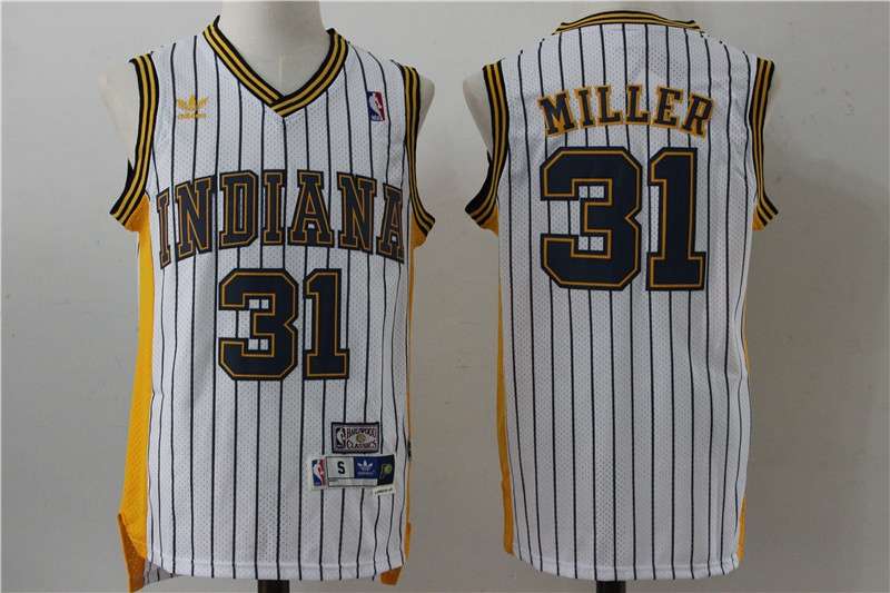 Indiana Pacers White #31 MILLER Classics Basketball Jersey (Stitched)
