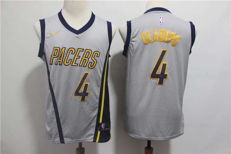 Indiana Pacers Grey #4 OLADIPO Basketball Jersey (Stitched)