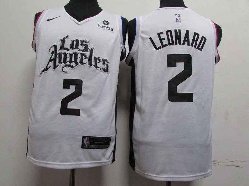 Los Angeles Clippers 2020 White #2 LEONARD City Basketball Jersey (Stitched)