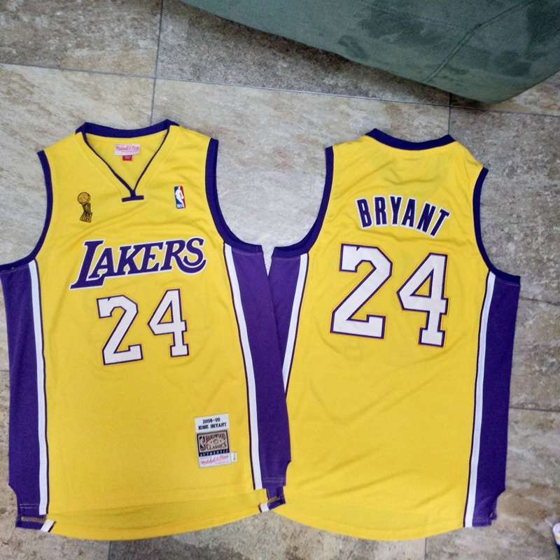 Los Angeles Lakers 2008/09 Yellow #24 BRYANT Champion Classics Basketball Jersey (Closely Stitched)