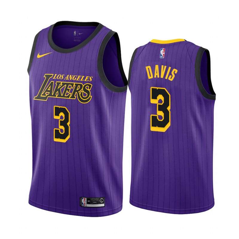 Los Angeles Lakers 2019 Purple #3 DAVIS City Basketball Jersey (Stitched)