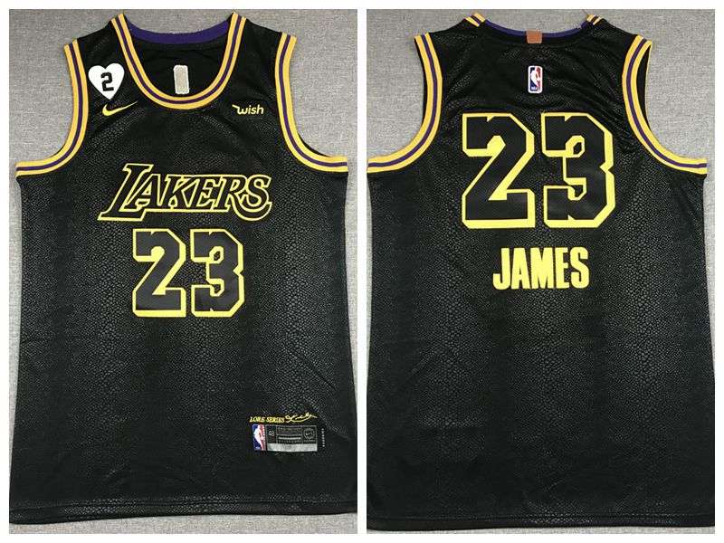 Los Angeles Lakers 2020 Black #23 JAMES City Basketball Jersey 02 (Stitched)