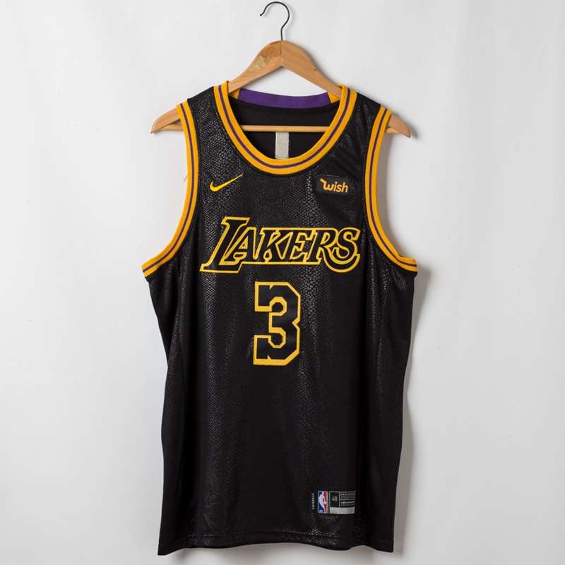 Los Angeles Lakers 2020 Black #3 DAVIS City Basketball Jersey (Stitched)