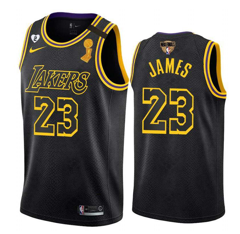 Los Angeles Lakers 2020 Black #23 JAMES Champion City Basketball Jersey (Stitched)