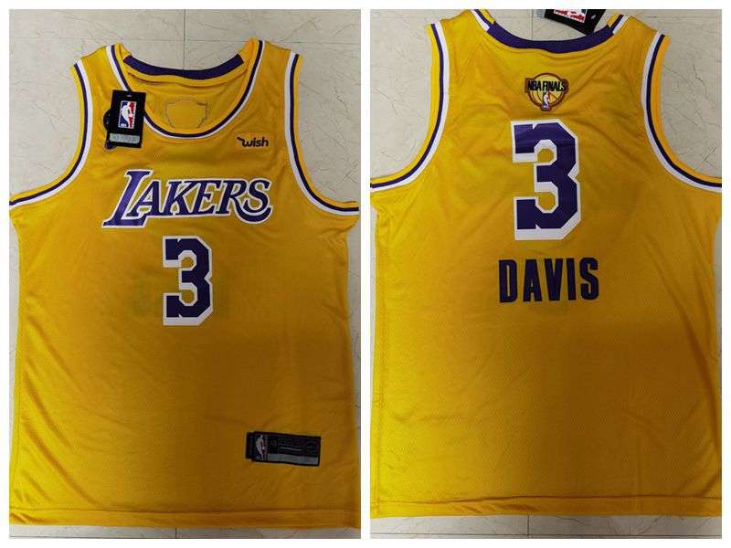 Los Angeles Lakers 2020 Yellow #3 DAVIS Finals Basketball Jersey (Stitched)