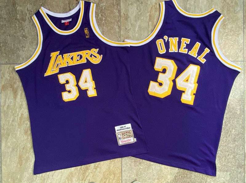 Los Angeles Lakers 1996/97 Purple #34 ONEAL Classics Basketball Jersey (Closely Stitched)