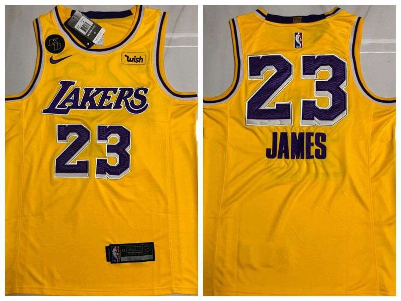 Los Angeles Lakers Yellow #23 JAMES Basketball Jersey (Closely Stitched)
