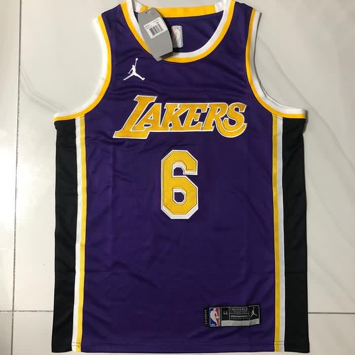 Los Angeles Lakers 20/21 Purple #6 JAMES Basketball Jersey (Closely Stitched)