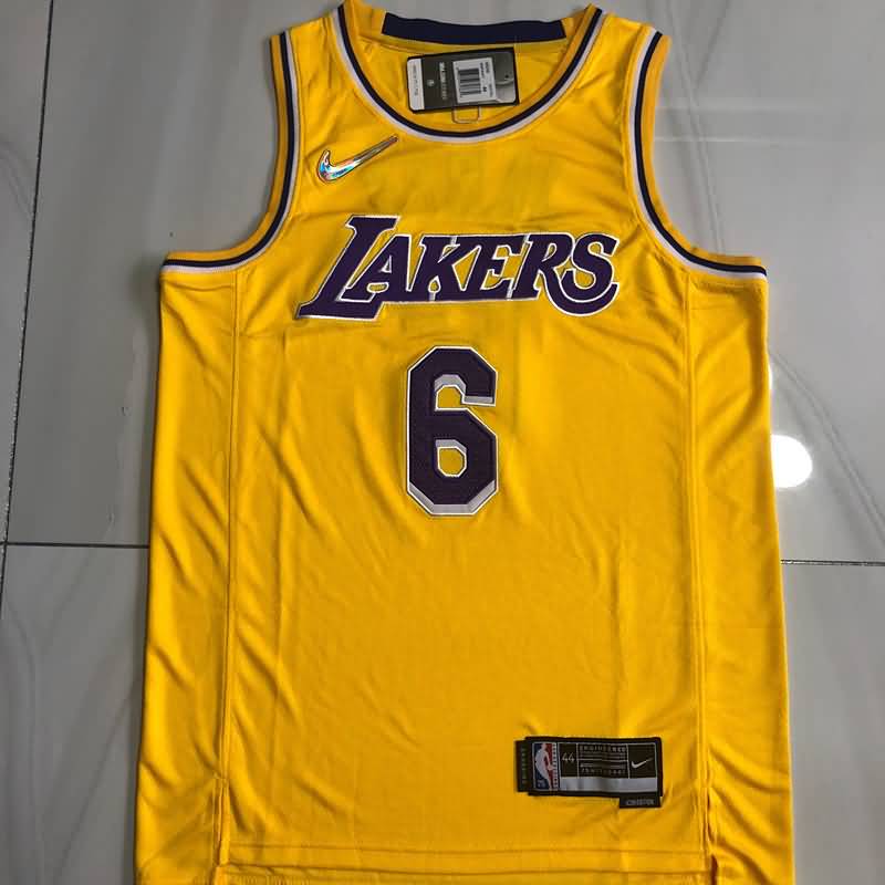 Los Angeles Lakers 21/22 Yellow #6 JAMES Basketball Jersey (Closely Stitched)