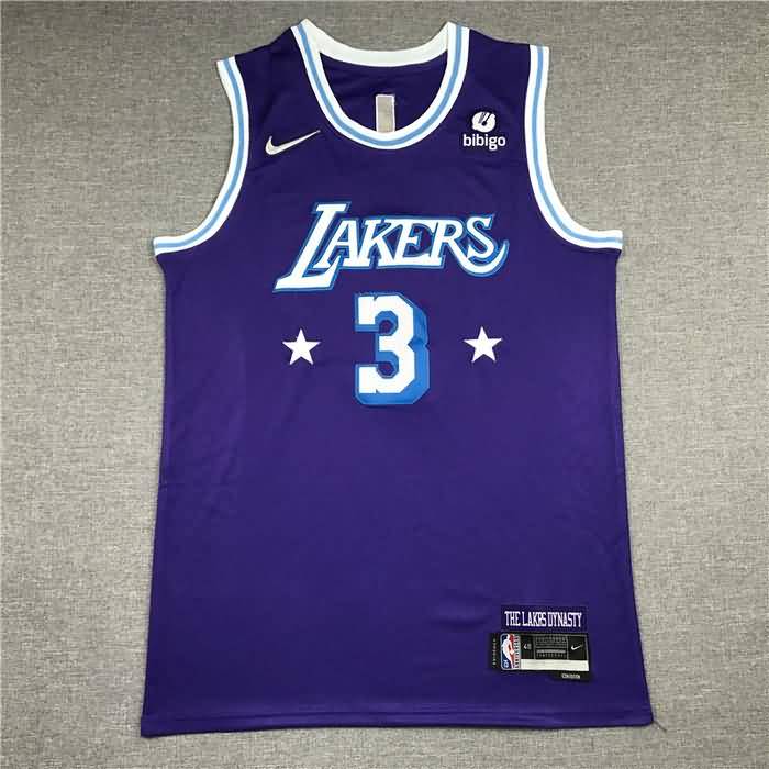 Los Angeles Lakers 21/22 Purple #3 DAVIS City Basketball Jersey (Stitched)