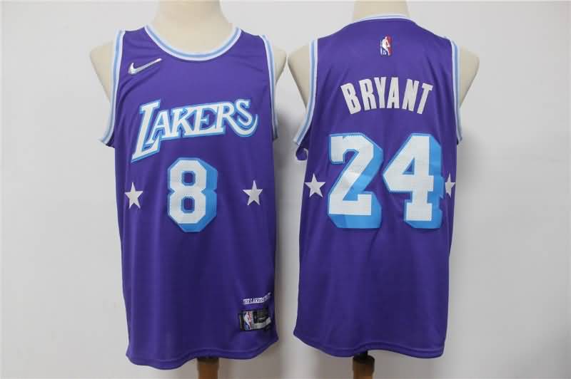 Los Angeles Lakers 21/22 Purple #8 #24 BRYANT City Basketball Jersey (Stitched)