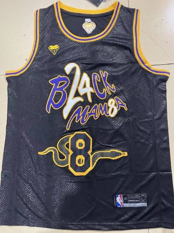 Los Angeles Lakers Black #8 #24 BRYANT Basketball Jersey 03 (Stitched)