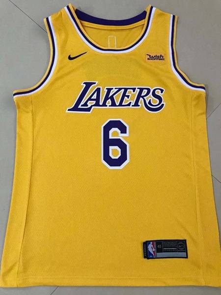 Los Angeles Lakers Yellow #6 JAMES Basketball Jersey (Stitched)