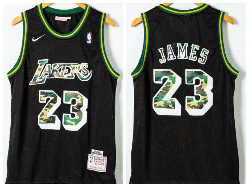 Los Angeles Lakers Black #23 JAMES Classics Basketball Jersey 02 (Stitched)