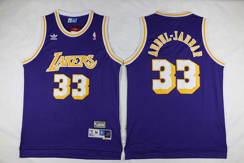 Los Angeles Lakers Purple #33 ABDUL-JABBAR Classics Basketball Jersey 02 (Stitched)