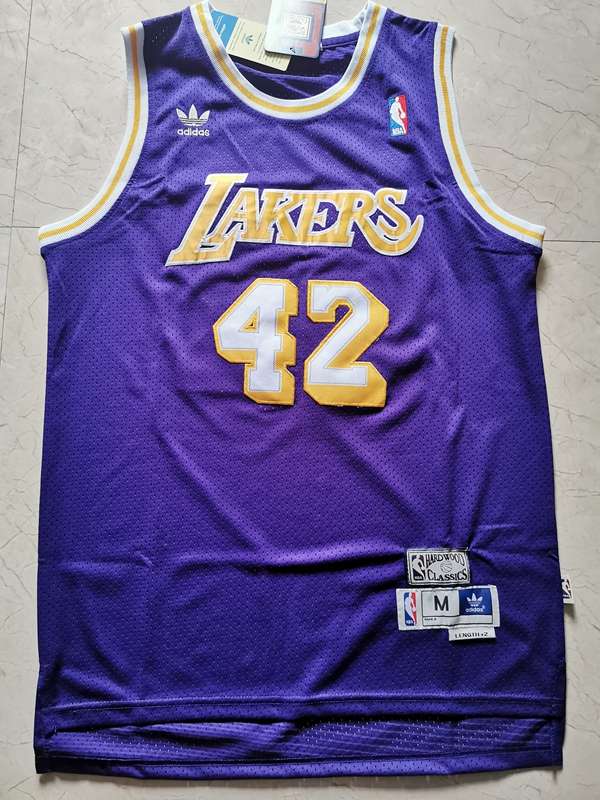 Los Angeles Lakers Purple #42 WORTHY Classics Basketball Jersey (Stitched)