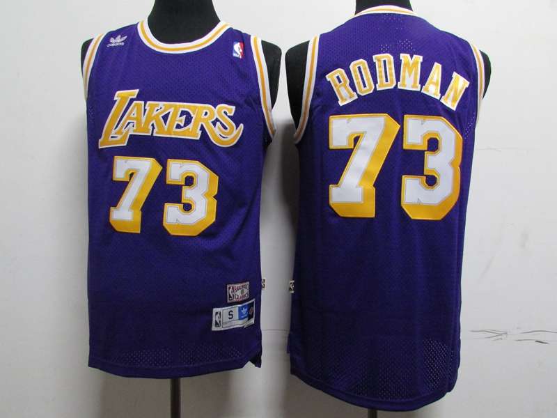 Los Angeles Lakers Purple #73 RODMAN Classics Basketball Jersey (Stitched)