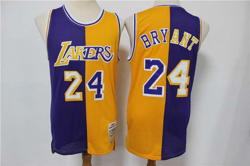 Los Angeles Lakers Purple Yellow #24 BRYANT Classics Basketball Jersey (Stitched)