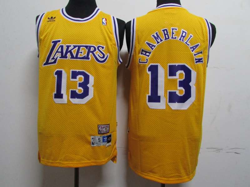 Los Angeles Lakers Yellow #13 CHAMBERLAIN Classics Basketball Jersey (Stitched)