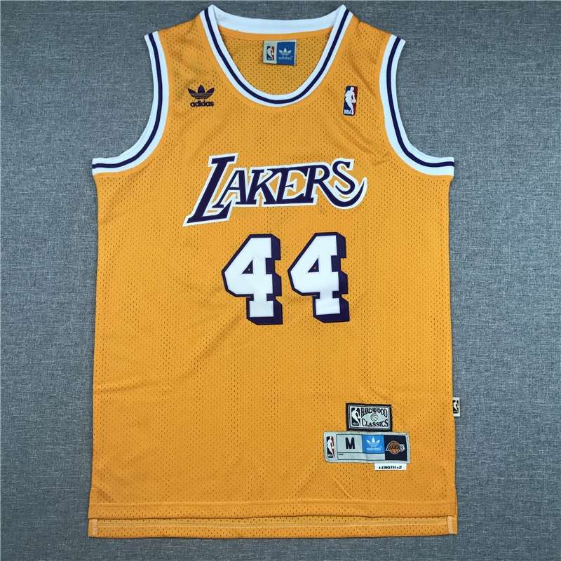 Los Angeles Lakers Yellow #44 WEST Classics Basketball Jersey (Stitched)