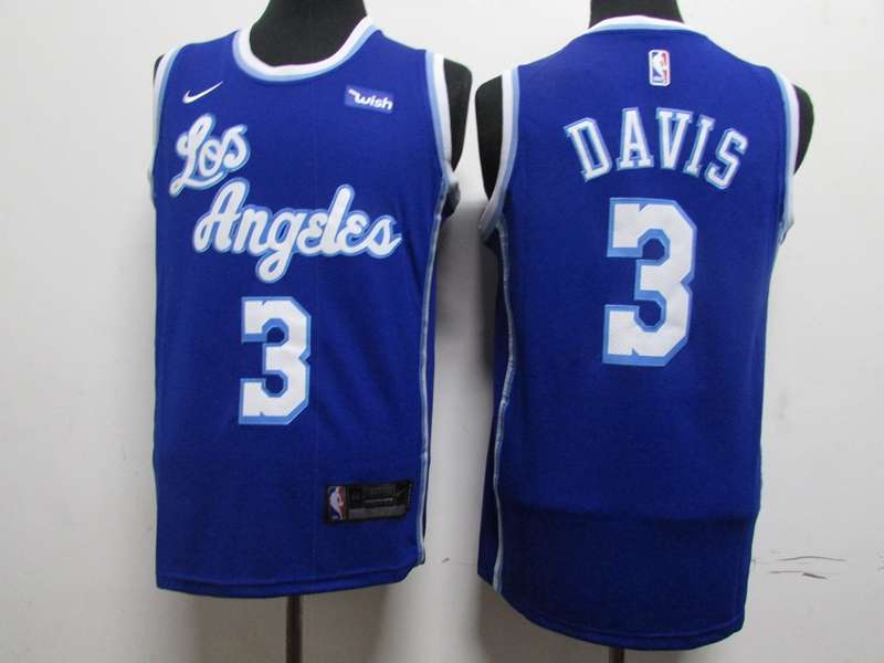 Los Angeles Lakers Blue #3 DAVIS Basketball Jersey (Stitched)
