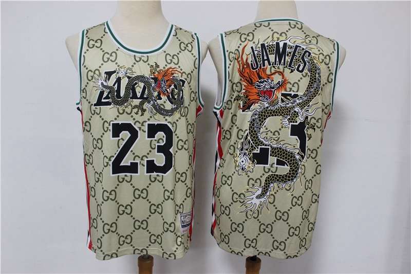 Los Angeles Lakers GUCCI #23 JAMES Basketball Jersey (Stitched)