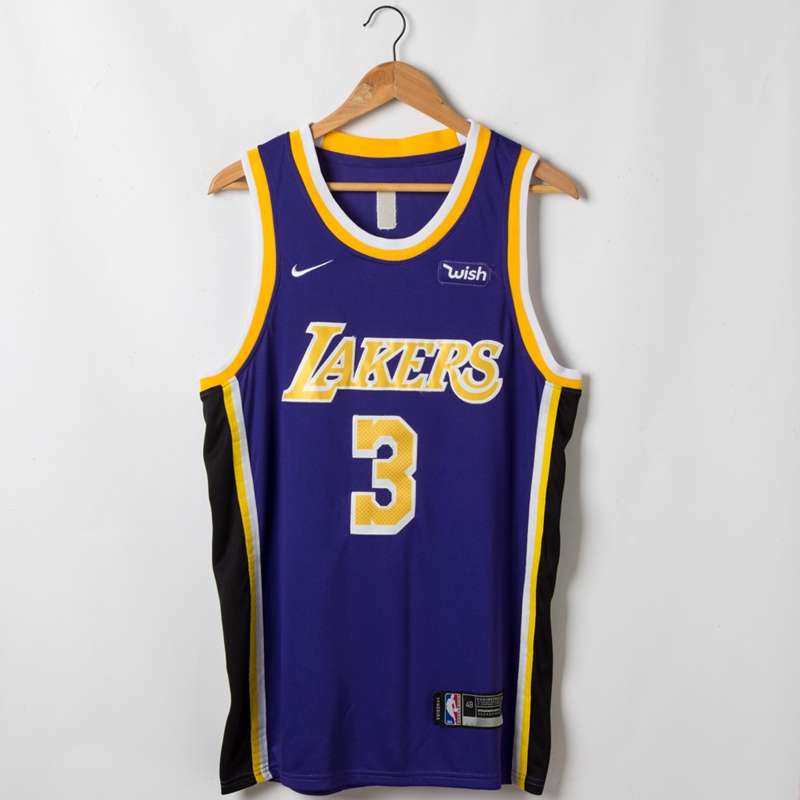 Los Angeles Lakers Purple #3 DAVIS Basketball Jersey (Stitched)