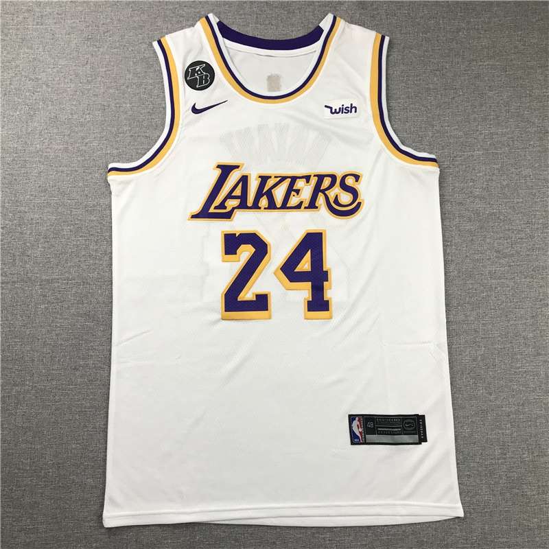 Los Angeles Lakers White #24 BRYANT Basketball Jersey 02 (Stitched)