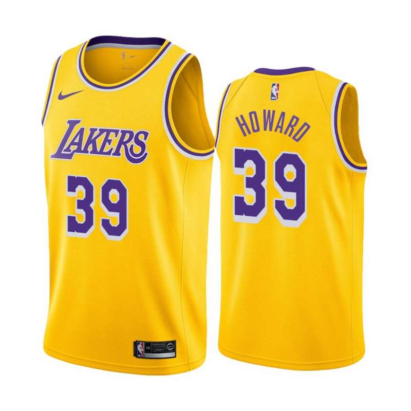 Los Angeles Lakers Yellow #39 HOWARD Basketball Jersey (Stitched)
