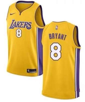Los Angeles Lakers Yellow #8 BRYANT Basketball Jersey 02 (Stitched)