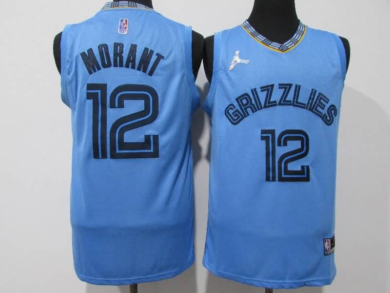 Memphis Grizzlies 21/22 Light Blue #12 MORANT AJ Basketball Jersey (Stitched)