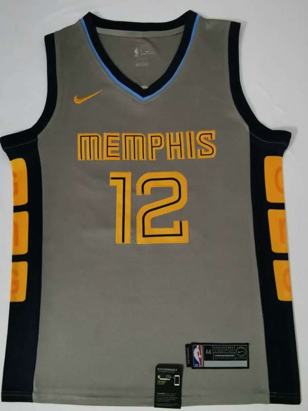 Memphis Grizzlies Grey #12 MORANT Basketball Jersey (Stitched)