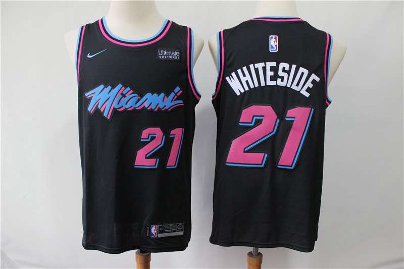 Miami Heat 2020 Black #21 WHITESIDE City Basketball Jersey (Stitched)