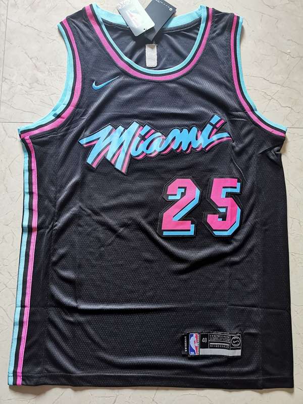 Miami Heat 2020 Black #25 NUNN City Basketball Jersey (Stitched)