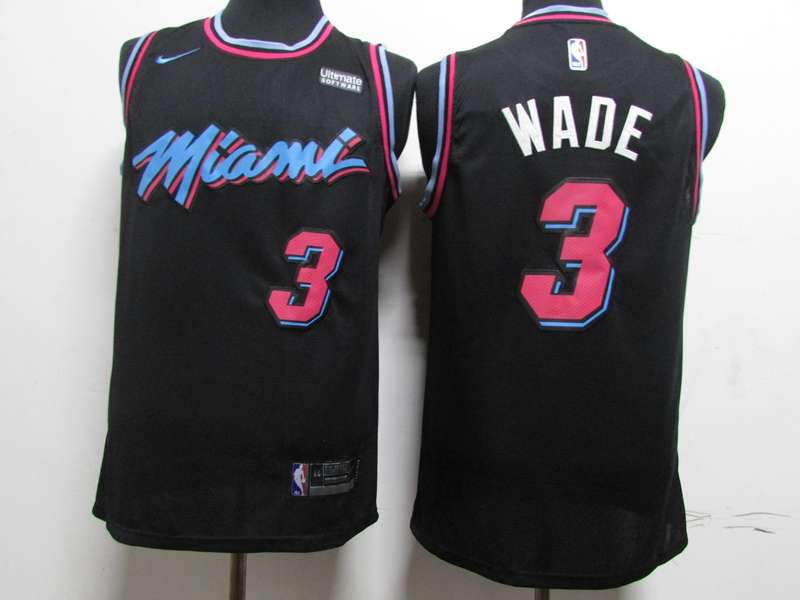 Miami Heat 2020 Black #3 WADE City Basketball Jersey (Stitched)