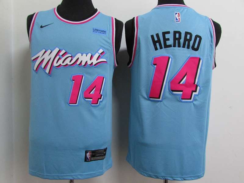 Miami Heat 2020 Blue #14 HERRO City Basketball Jersey (Stitched)