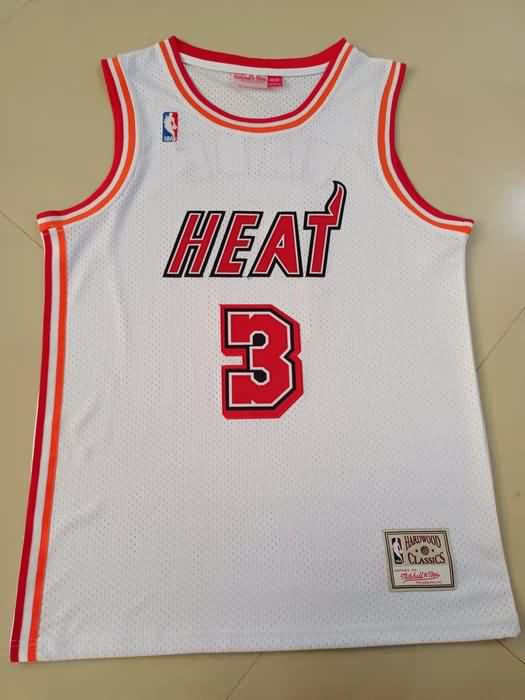 Miami Heat White #3 WADE Classics Basketball Jersey (Stitched)