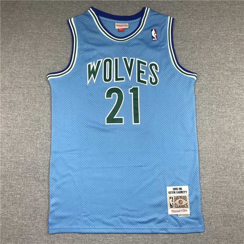 Minnesota Timberwolves 1995/96 Blue #21 GARNETT Classics Basketball Jersey (Stitched)