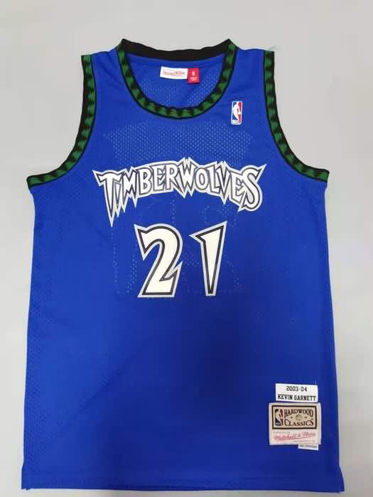 Minnesota Timberwolves 2003/04 Blue #21 GARNETT Classics Basketball Jersey (Stitched)